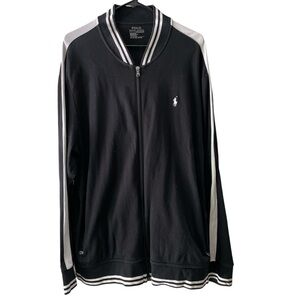 Polo by Ralph Lauren Black & White zip up performance track jacket
